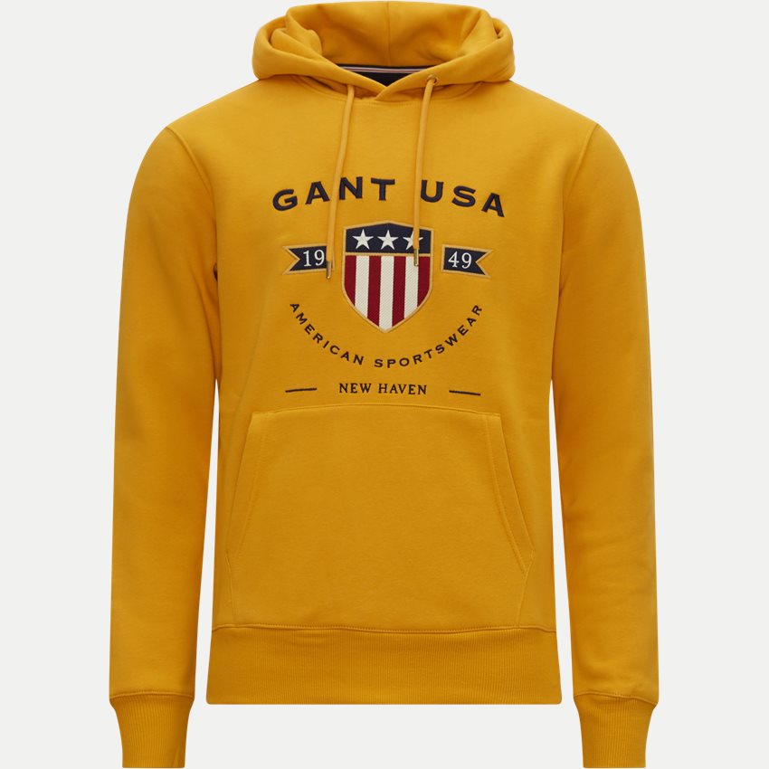 Gant Sweatshirts D1 BANNER SHIELD HOODIE 2007039 GOLD YELLOW